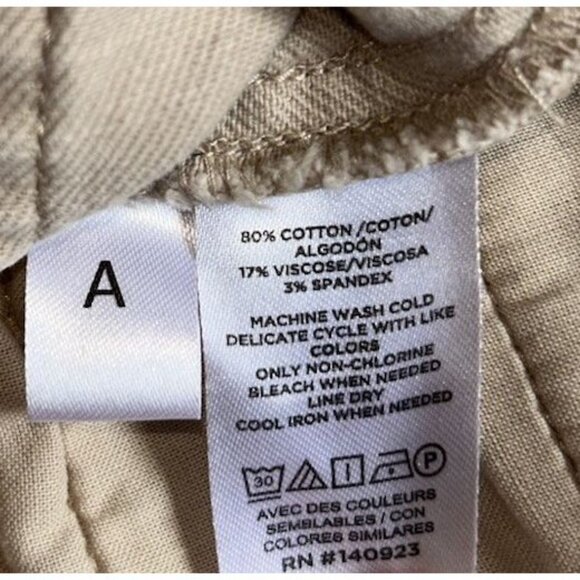 LOFT The Palmer Wide Leg Khaki Pants Cream Women's Size 12 High Rise Stretchy - Picture 7 of 11